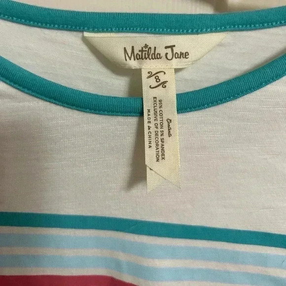 Matilda Jane Wonderment Good Catch Baseball Tee Long Sleeve Size 8 - Picture 3 of 5